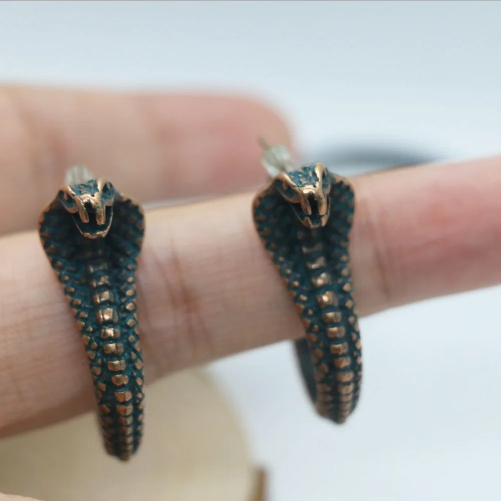 Богемный Готический племенной серьги-гвоздики в виде змеи для Для женщин мужчин