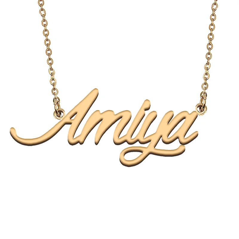 

Amiya Custom Name Necklace Customized Pendant Choker Personalized Jewelry Gift for Women Girls Friend Christmas Present