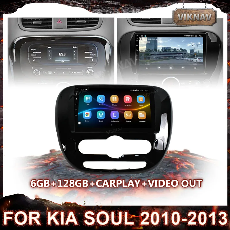 

128GB For Kia Soul 2010 2011 2012 2013 Car Radio Multimedia Video Player Navigation GPS Android No 2din 2 din dvd Tape Recorder