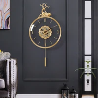 gold wall clock modern design luxury metal clocks wall home decor nordic watches pendulum creative living room decoration gift