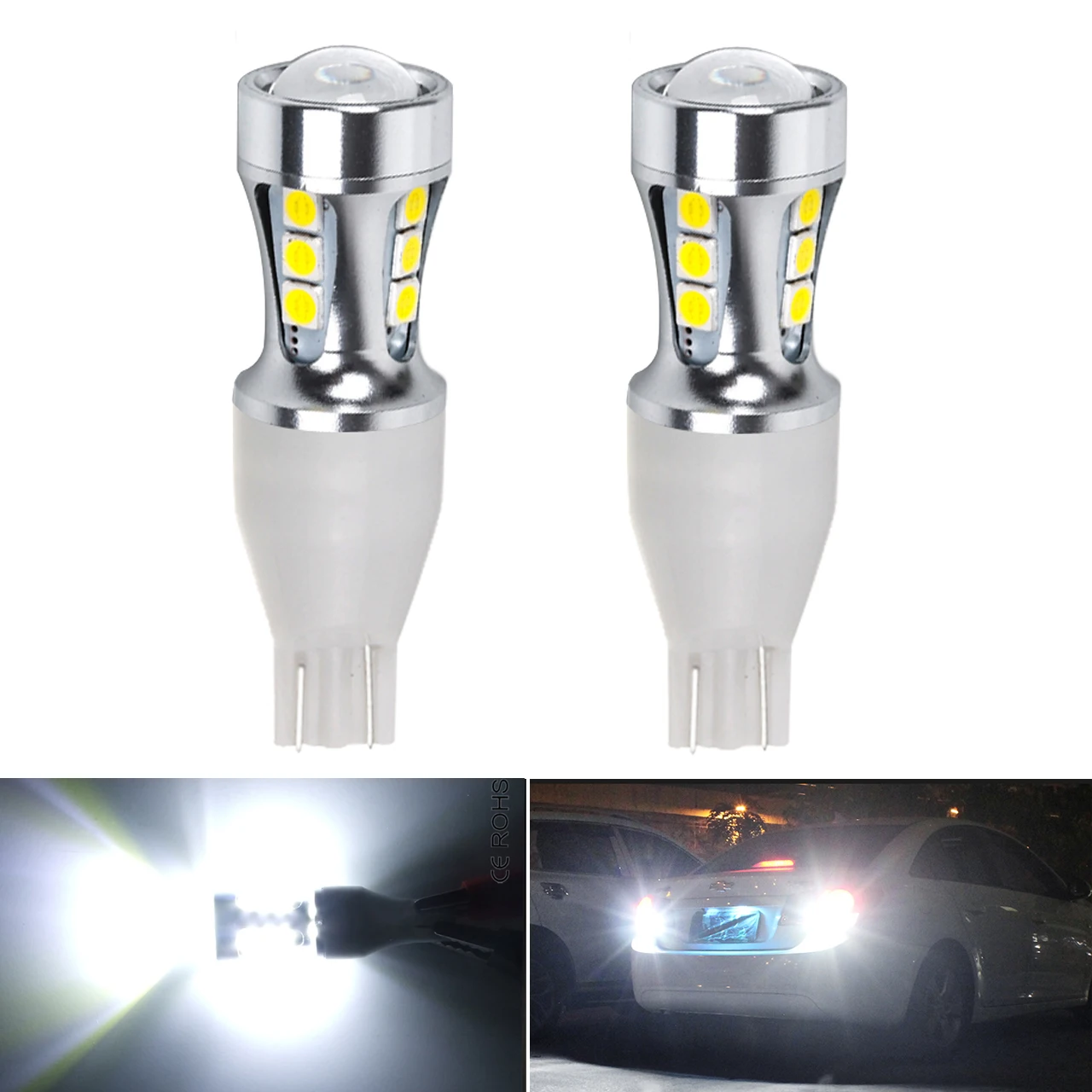 2 шт. T15 W16W светодиодный автомобильный светильник 912 921 3030 18SMD супер яркий задние