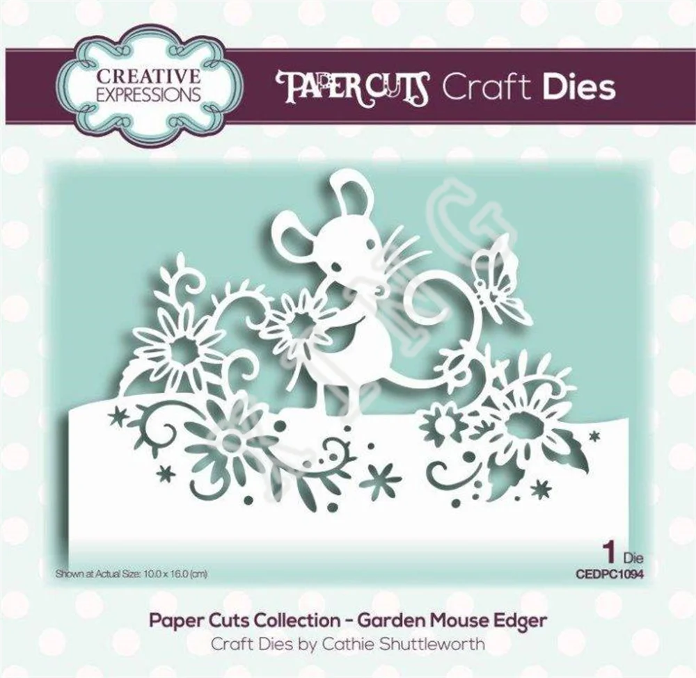 

New Handmade Diy Greeting Card Garden Mouse Edger Craft Metal Cutting Dies Scrapbook Diary Decorate Stencil Embossing Template