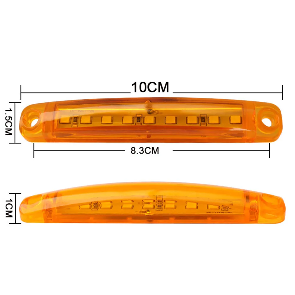 

2pcs 12-24V 9 SMD LED Truck Trailer Bus Side Marker Light Indicator Turn Signal Light Tail Parking License Plate Lamps Universal