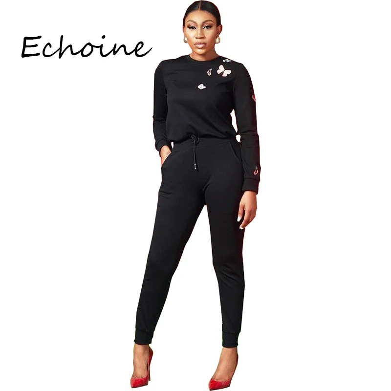 Повседневный комплект из двух предметов костюм с брюками-бабочками вышивкой