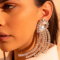 boutique fashion shiny rhinestone wing earrings earrings jewelry fashion evening dress statement earrings jewelry accessories