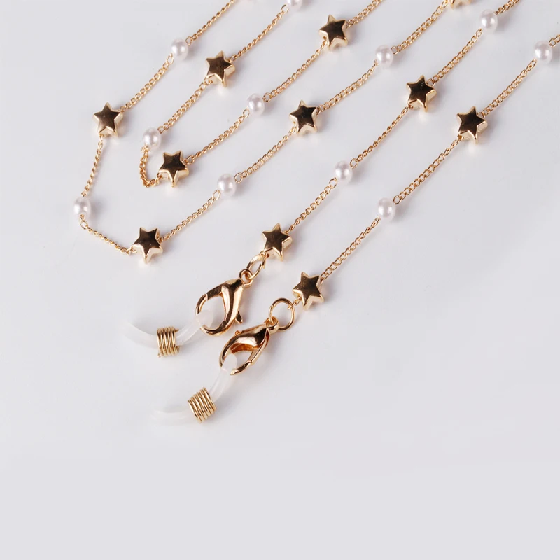 Цепочка цепочка для очков женская модное ожерелье с жемчужными бусинами