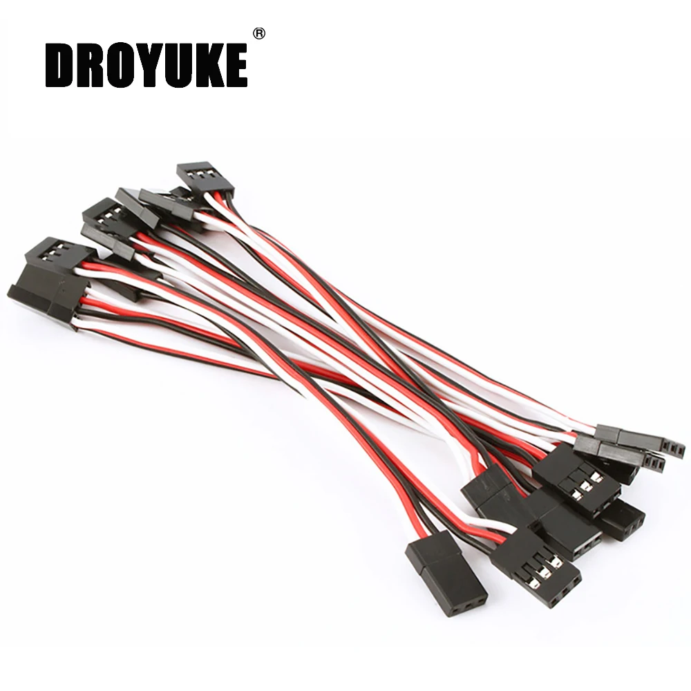 

10pcs/lot 100mm 150MM 200MM 300MM Servo extension cord Male to Male for JR Plug Servo Extension Lead Wire Cable