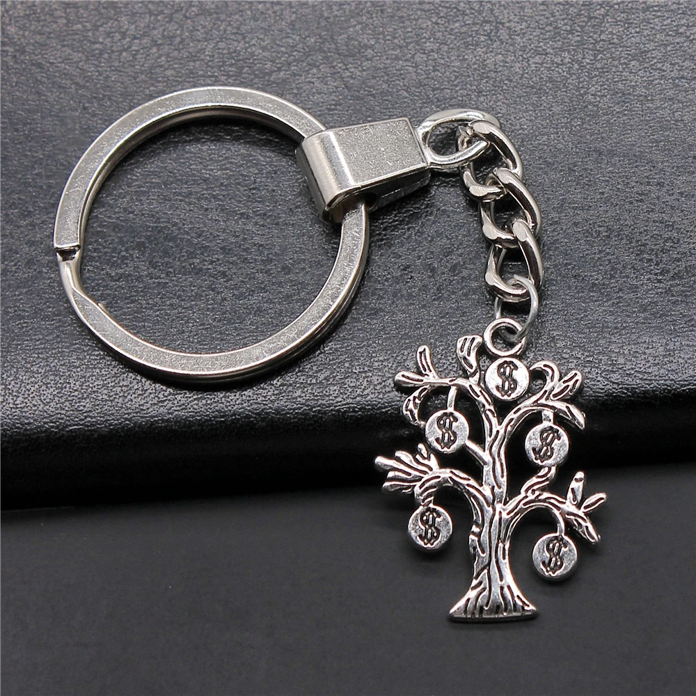 Fashion Antique Silver Color 29x22mm Money Tree Charms Pendants Key Chain Keyring For Men &amp Women | Украшения и аксессуары