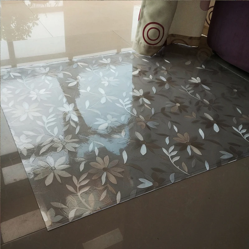 Мягкий стеклянный защитный ПВХ ковер прозрачный водонепроницаемый кожаный
