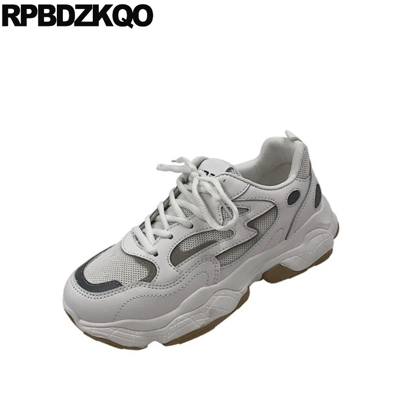 Кроссовки на платформе дышащие со шнуровкой толстая подошва Creepers | Обувь