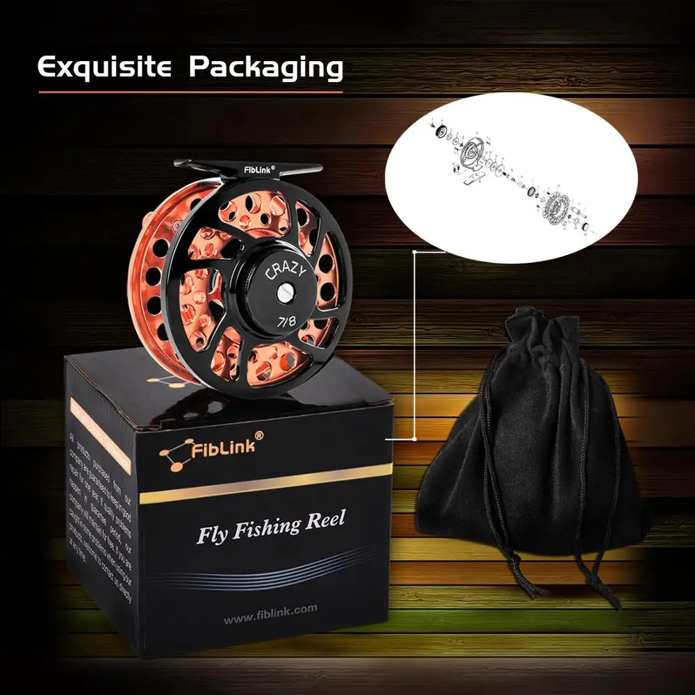 

Fiblink 5/6 7/8 9/10WT Fly Fishing Reels CNC Machined Aluminum Alloy Body and Spool Fly Reel with Large Arbor 2+1 BB L/R Handed