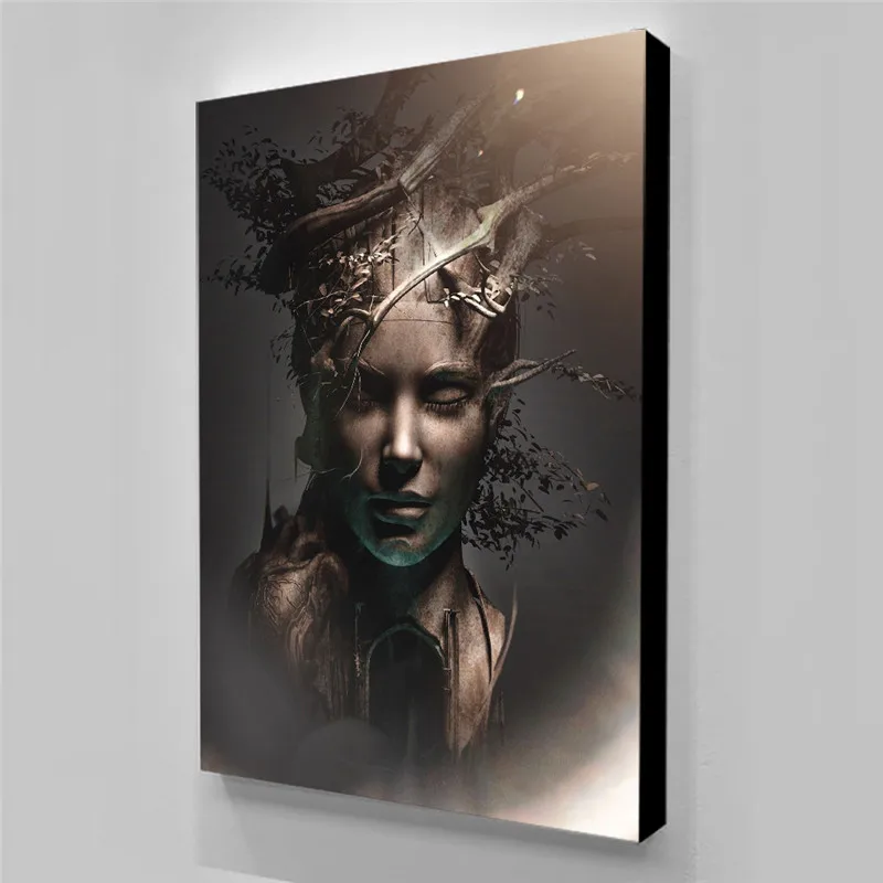 Настенный постер печать на холсте художественный Девушка Бронзовая холст