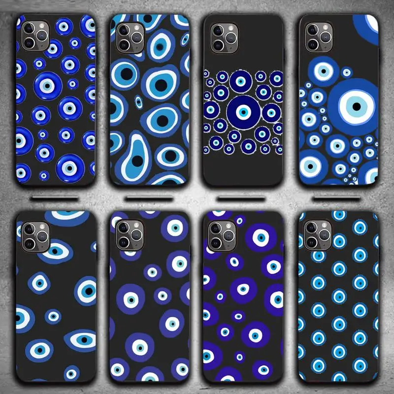 

evil eyes soft Phone Case for iPhone 13 11 12 Pro X XS XR Samsung A S 10 20 30 51 Plus pro Max mobile bags soft coque shell