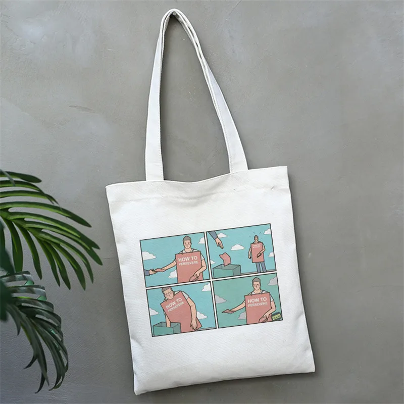 My Depression Brain Temper Solid Color Funny Printing Shoulder Canvas Bags Harajuku Handbag Spoof Personality Women Bag | Багаж и сумки