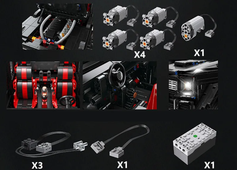 

Teachnic set RC MOC 2425 G63AMG 6X6 LAND CRUISER SUV car model bricks cool black super racing cars LE-J901 building blocks toys