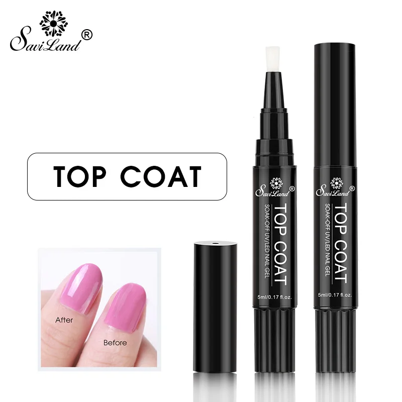 TOP COAT SAVILAND 28 цветов блеск Макарон гель лак для ногтей ручка замочить от лак для ногтей праймер верхнее покрытие УФ гель лак для нейл-арта инструменты - Цвет: TOP COAT
