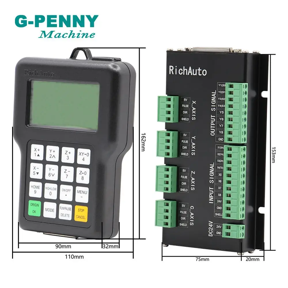 Бесплатная доставка! DSP 3 осевой контроллер Richauto A11 ЧПУ беспроводной канал для