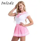 Женский нарядный костюм для косплея, комбинезон с плиссированной мини-юбкой, наборы для косплея подгузники для влюбленных, одежда для ролевых игр