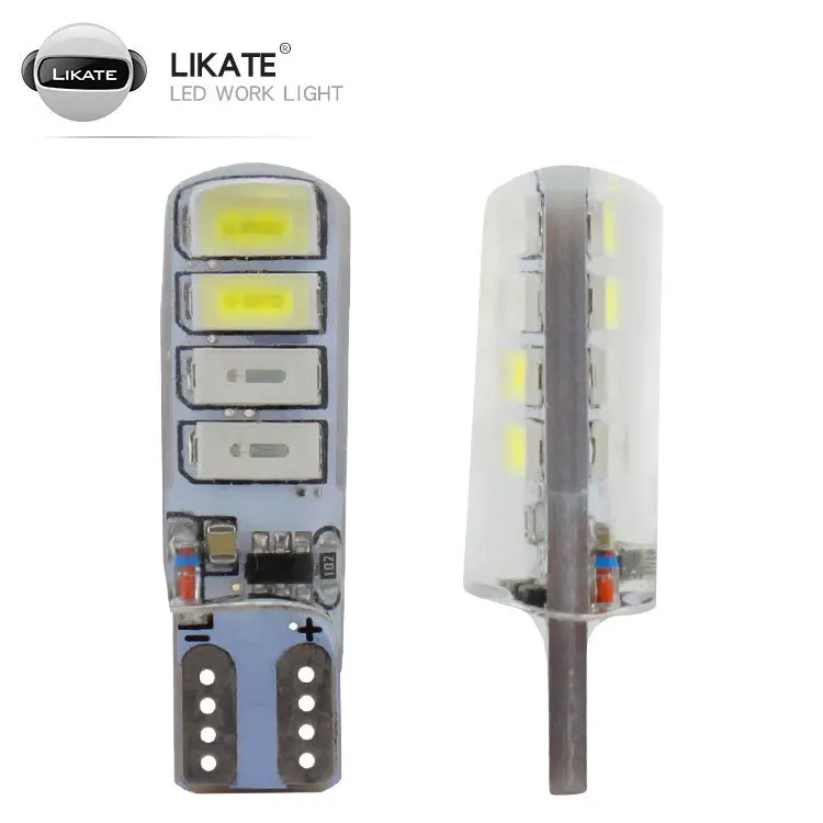 

LKT Automobile Led T10 5730 8smd Two Color Explosion Flash Motorcycle Width Indicator and Highlight Silicone License Plate Lamp