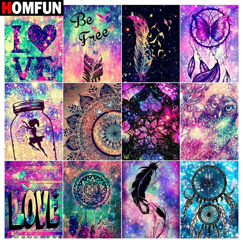 Алмазная 5d картина HOMFUN сделай сам вышивка крестиком из квадратных круглых страз