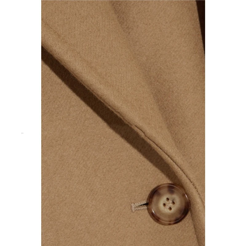 

England Style Double Breasted Khaki Woolen Coat Trench Women's New Lapel Long Sleeve Fashion Autumn Winter Wool Jackets