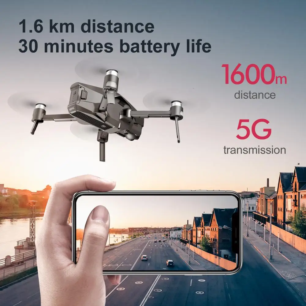 Квадрокоптер D4 Pro с широкоугольной камерой 4K 16 Мп Wi Fi FPV GPS|Радиоуправляемые