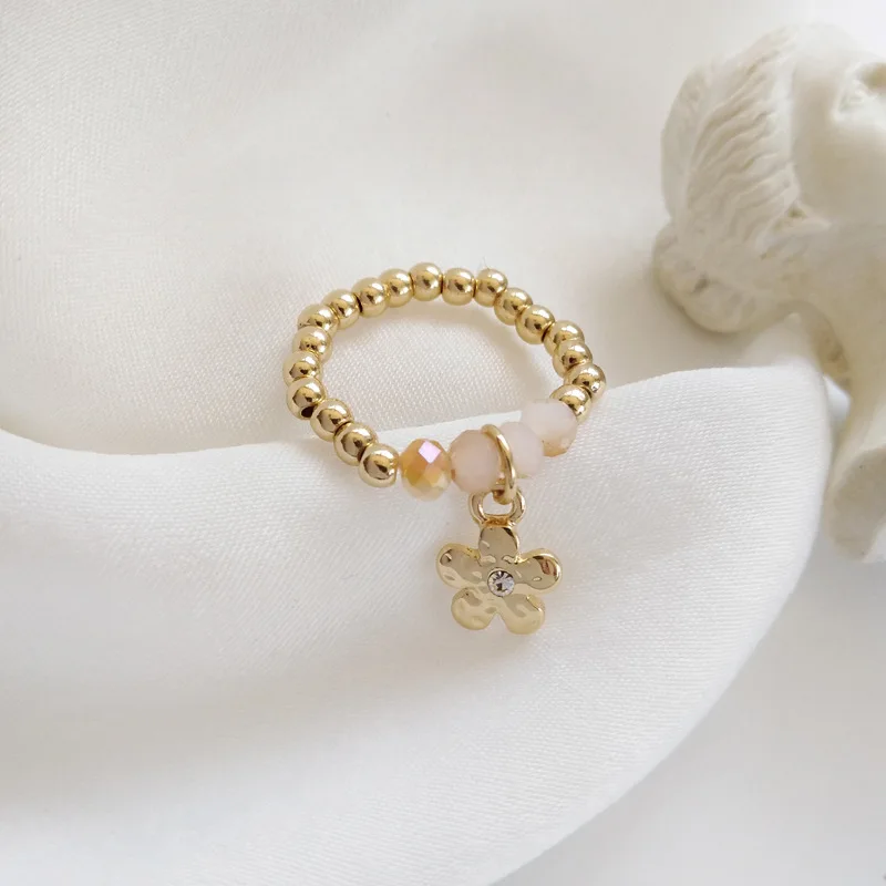 Женское модное корейское кольцо ручной работы с маленькими цветами сердечками