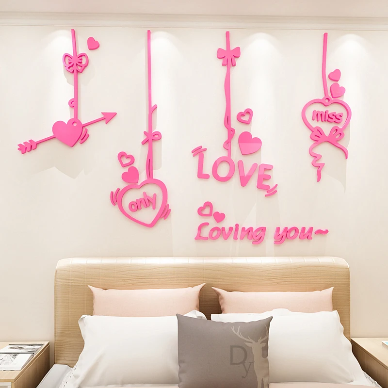 Романтические 3d стерео настенные наклейки love couple фоновая стена для гостиной