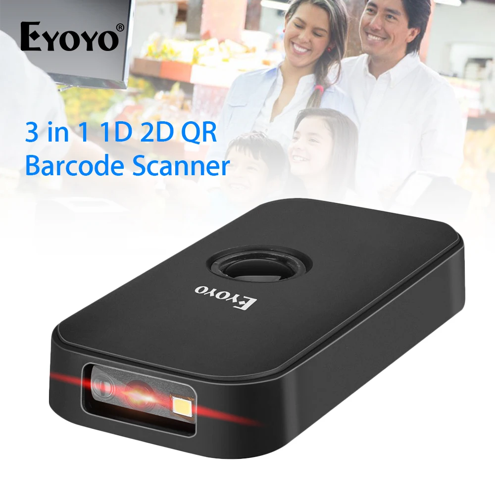 Eyoyo EY 009 мини 1D/2D QR сканер штрих кода 2 4G беспроводной и Bluetooth считыватель