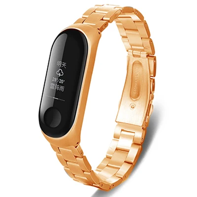 Для mi band 3 металлический ремешок для Xiao mi Ремешок Браслет без винтов для Xiao mi Band 3 браслет Correa для Xiao mi Band 3 браслет на запястье - Цвет: Gold 02