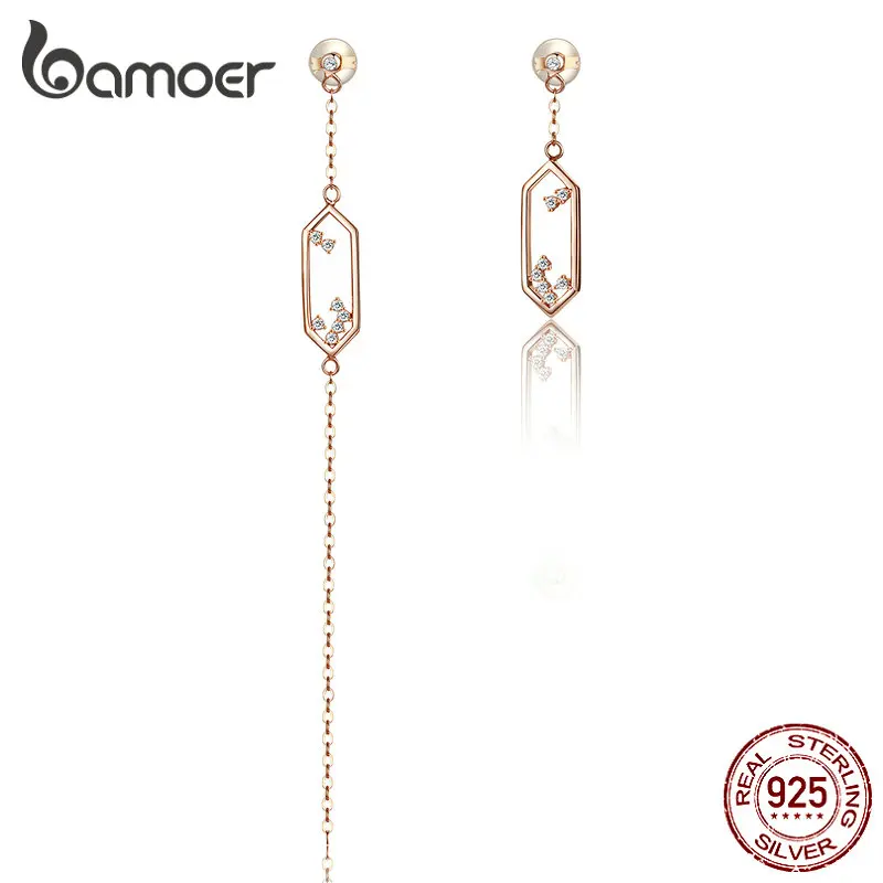 Bamoer GAE315 925 пробы серебряные висячие серьги Оригинальный дизайн простые