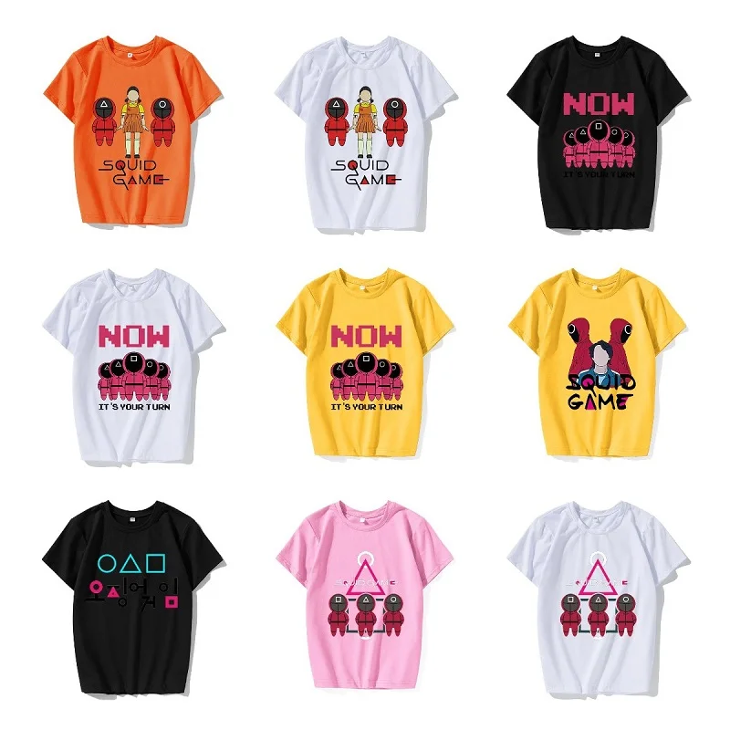 

2021 Korean TV Squid Game T Shirt Men Kawaii Cartoon Summer Tops 456 Graphic Tees Unisex Harajuku Fashion Korean Style T-shirts