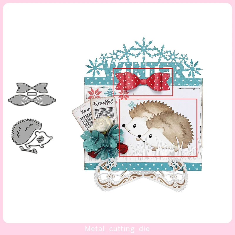 Набор металлических пресс форм для скрапбукинга и фотоальбома Ежик 2019|Вырубные