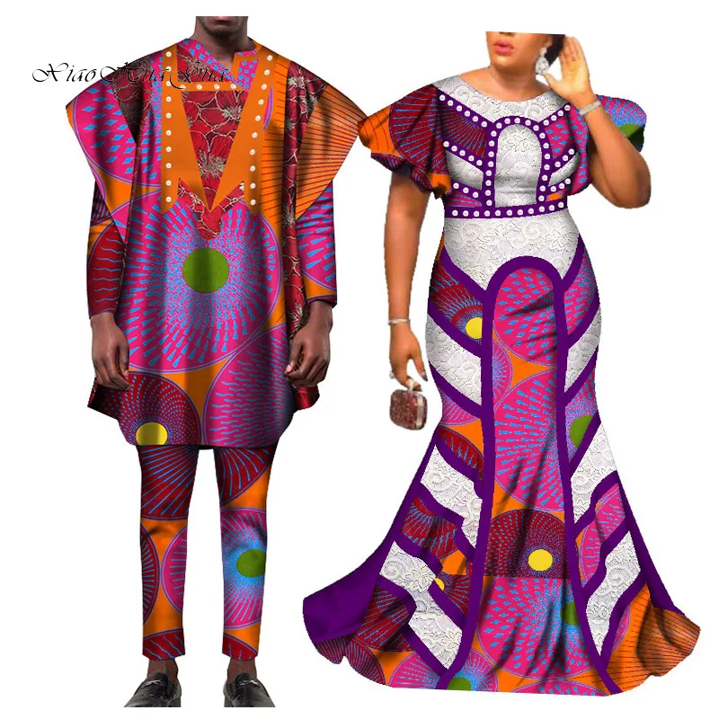 Африканская одежда африканская для женщин рубашка и брюки мужчин комплект из 3