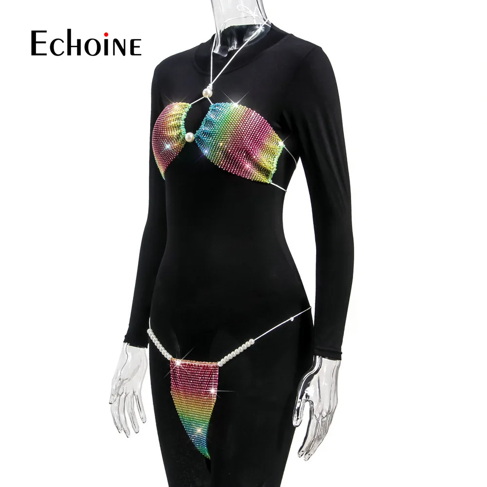 Купальник-бикини эко Женский пикантное бикини с низким вырезом халтер открытый