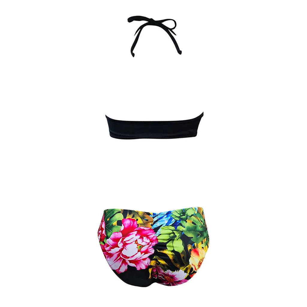 2 шт размера плюс сексуальный винтажный цветочный комплект бикини для женщин с