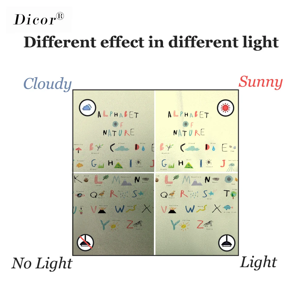 DICOR брендовые цветные витражные декоративные наклейки с мультяшными буквами ABC