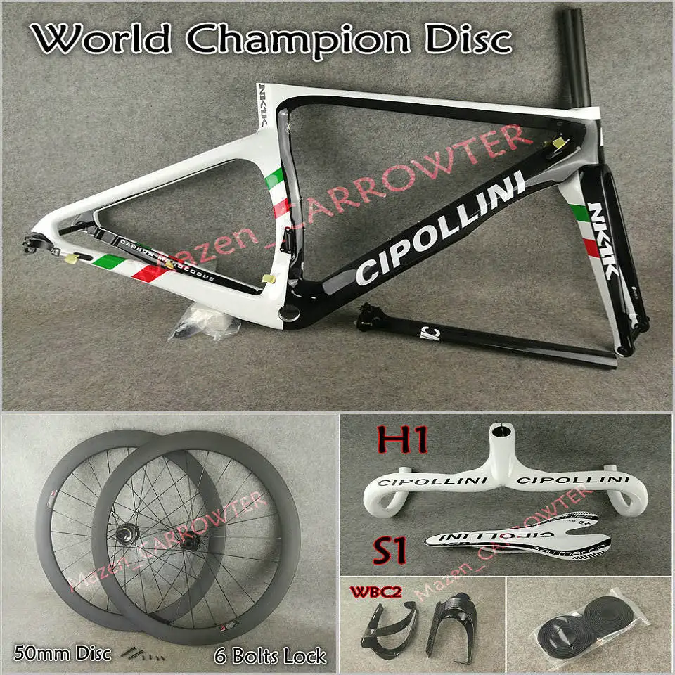 Package for sale Cipollini чемпион мира 3K NK1K диск карбоновый дорожный каркас Cipollini карбоновый руль седло бутылки воды Клетки 50 мм диск колесная - Цвет: Package for sale