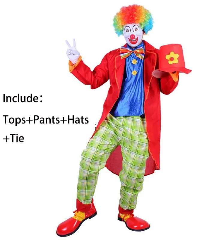 Взрослый костюм клоуна для косплея костюмы на Хэллоуин женщин и мужчин карнавала
