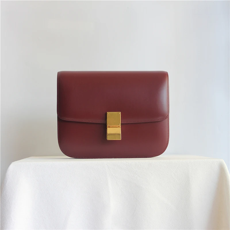 

Box Classic Design Smooth Leather Flap Fashion Women's Crossbody Retro Baguette Bag Lady Purse Shoulder Luxury Tofu Bags 2021