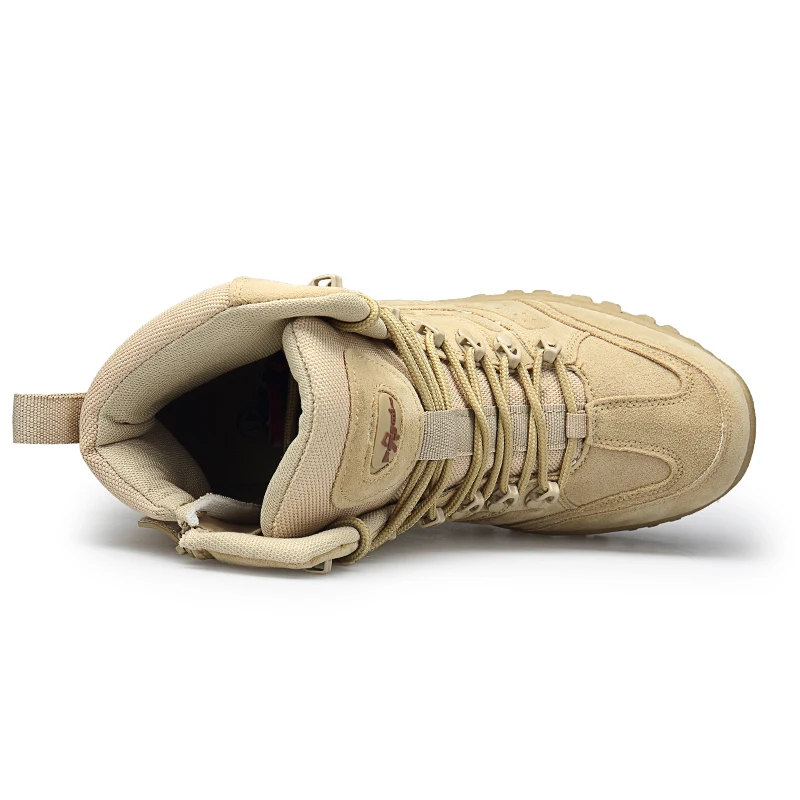 CAMEL JINGE Outdoor Sports Platform Hunting Boots Men Desert Leather Hiking Shoes Boots High top Winter Warm Trekking Shoes Men