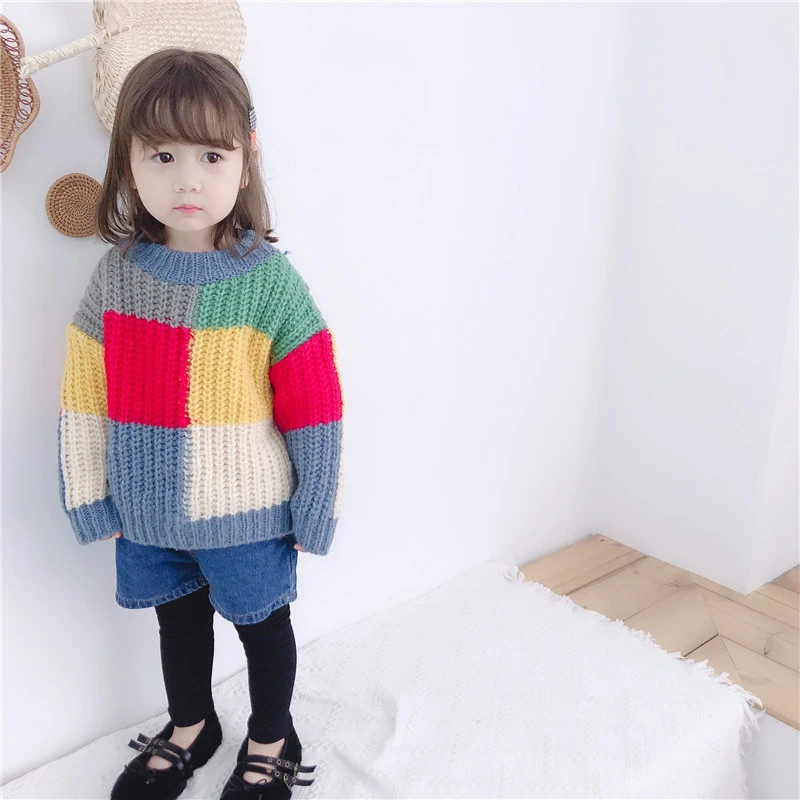 Шерстяной свитер в стиле ретро для мамы и дочки толстые вязаные свитера сезон