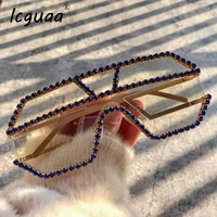 fashion oversized square diamond sunglasses women luxury brand designer one piece glasses metal rhinestone eyeglasses oculos