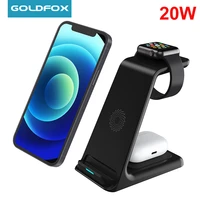 3 in 1 20w fast wireless charger for iphone 13 12 11 xs xr samsung s20 for apple watch 6 5 for airpods wireless charger stand