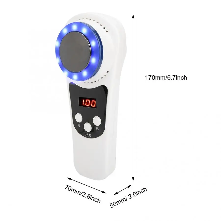 Горячий Холодный компрессионный массажер для лица Вибрация против морщин машина