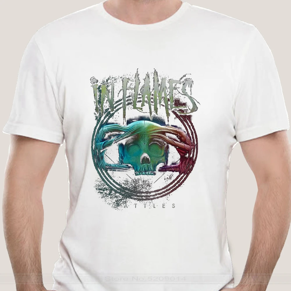 

KAIXIAZ в пламя официальный футболка тяжелый металл сражений круг альбом l Футболка короткий рукав мужские