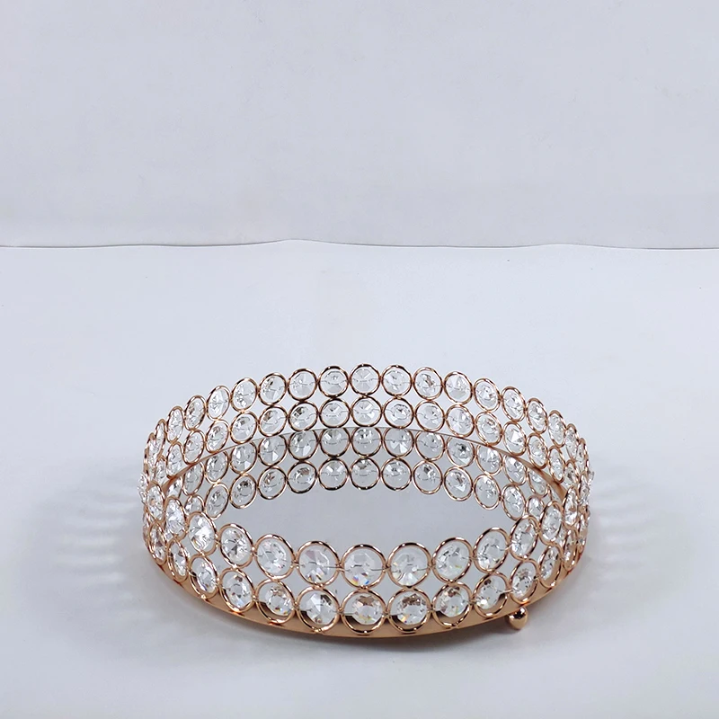 2020 new gold mirror cupcake stand crystal metal Party and family decoration large fruit plate basket home set cake tool | Дом и сад