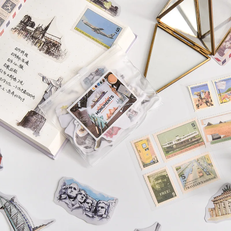 1 упаковка Винтаж путешествия почтовой марке украшение бумажная наклейка для