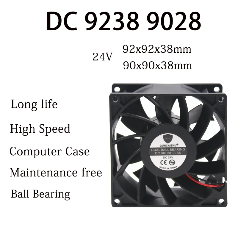 Вентилятор охлаждения с 2 контактами DC 24V 9238 9038 92x92x38 мм ...