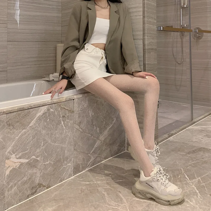 

Sexy Mesh Stockings Design Sense Fishnet Pantyhose Autumn and Winter New Slim Stretch Leg Shaping Stockings Mesh Panty-Hose